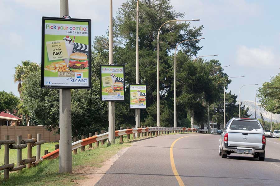 Street pole advertisement for a shopping centre promotion
